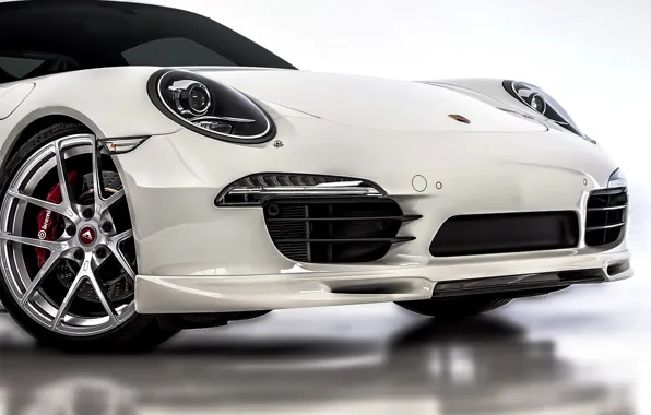 Картинка морда, 911, Porsche, белая, порше, бампер, каррера, 2015, Carrera 4S