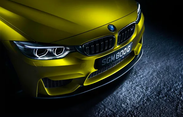 Картинка BMW, German, Car, Front, Yellow, Ligth, Bimper