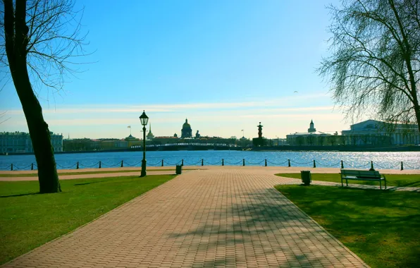 Картинка солнце, Санкт-Петербург, Петропавловская крепость, Saint-Petersburg, Нева