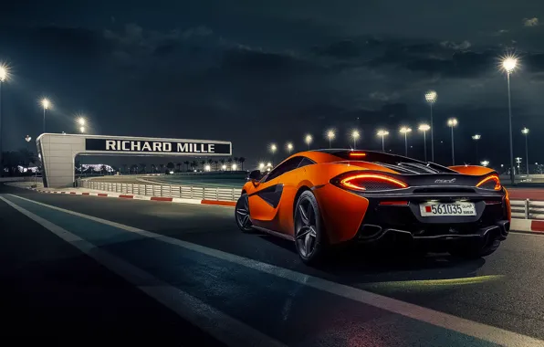 Картинка McLaren, Orange, Race, Power, Supercar, Track, 570S