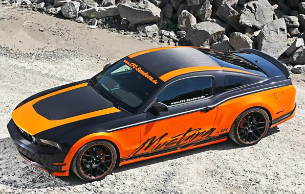 Картинка Ford, Orange, Carbon, Tuning, Mustang GT