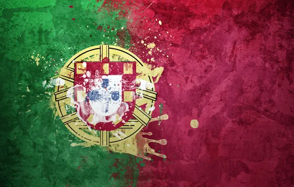 Картинка краски, флаг, Португалия, герб, flag, República Portuguesa, Португальская Республика