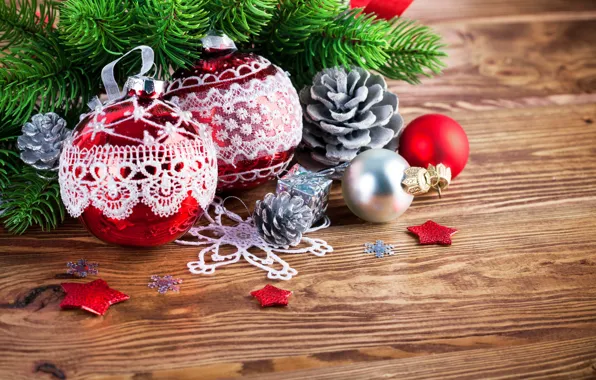 Картинка украшения, ветки, шары, елка, Новый Год, Рождество, Christmas, шишки, wood, decoration, Merry