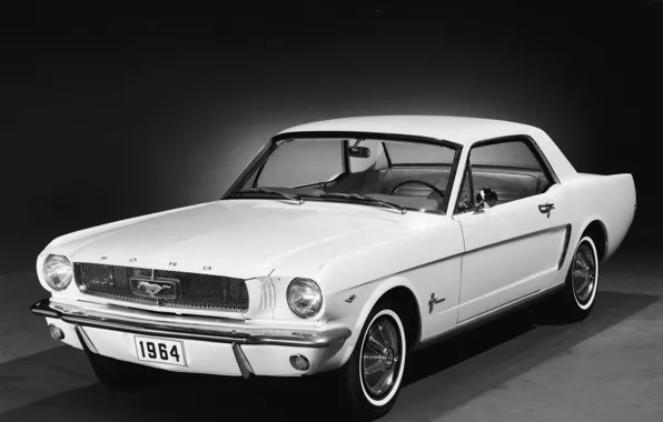 Картинка машина, белая, Ford Mustang, форд, 1964
