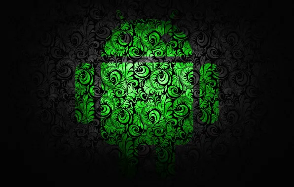 Картинка green, узор, андроид, android
