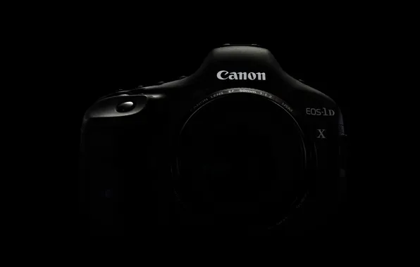 Картинка фотоаппарат, черный фон, Canon, 1Dx