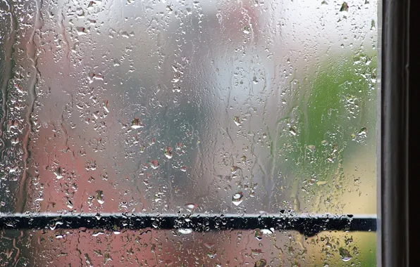 Картинка дождь, окно, поручень