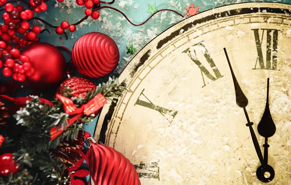 Картинка украшения, часы, Новый Год, Рождество, Christmas, New Year, decoration, Merry