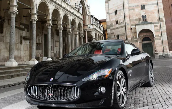 Картинка Maserati, Черный, Город, Мазерати