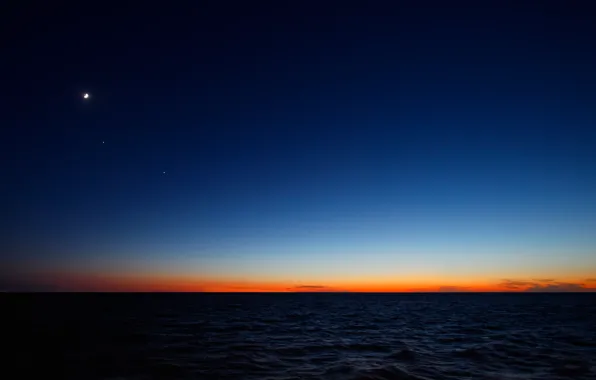 Картинка восход, океан, Луна, Марс, Аргентина, Атлантический, Регул