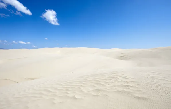 Картинка песок, небо, облака, пустыня, горизонт, дюны