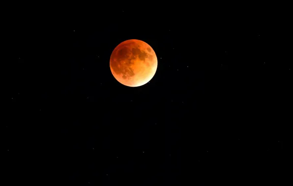 Картинка ночь, луна, Red Moon Eclipse