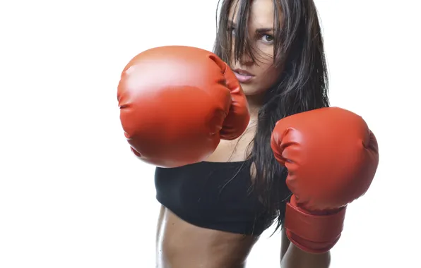 Картинка woman, beat, boxing gloves