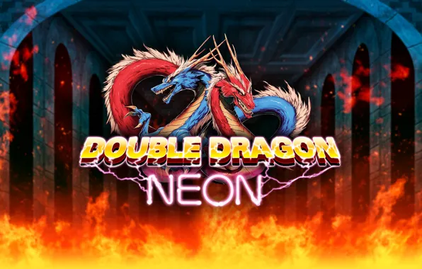 Картинка огонь, драконы, Игры, fire, games, double dragon neon, double dragon