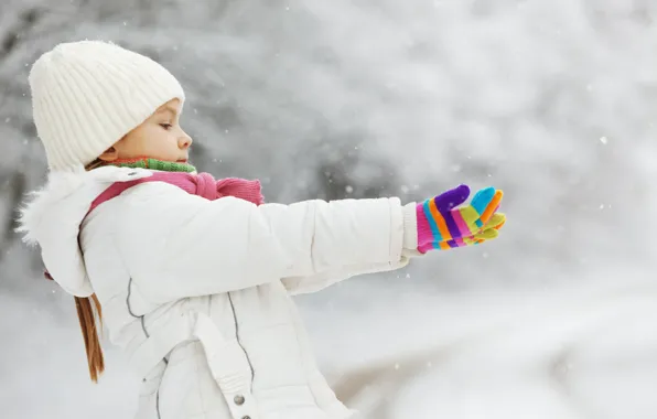 Картинка зима, снег, деревья, пейзаж, природа, child