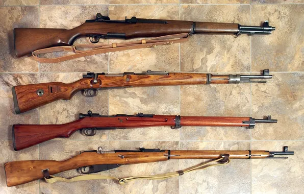 Картинка оружие, винтовки, 1935, обр, Мосина, второй мировой войны, Арисака Тип 30, Маузер 98k, 1891-1930, сверху …