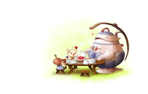 Картинка арт, чаепитие, угощение, гости, Teapo - Legend of Mana by ClaraKerber