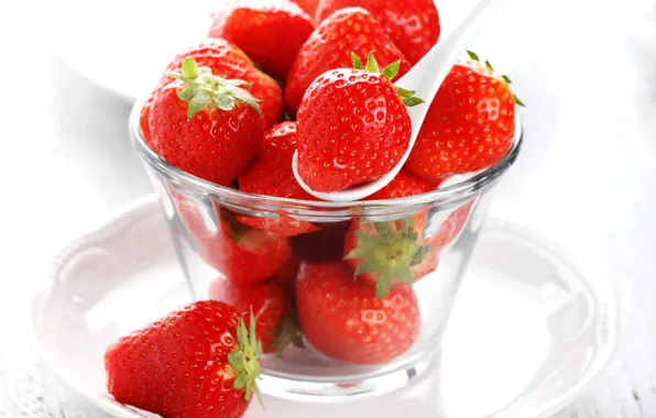 Картинка ягоды, клубника, ложка, fresh, сладкое, strawberry