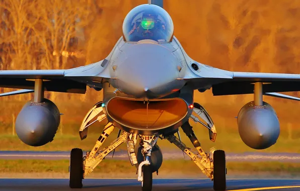 Картинка истребитель, аэродром, Fighting Falcon, F-16C, «Файтинг Фалкон»