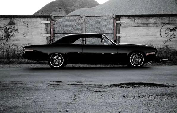 Картинка Chevrolet, black, Chevelle, right side, The Sickness