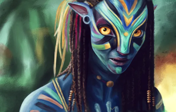 Картинка Avatar, Neytiri, art, Zoe Saldana, James Cameron