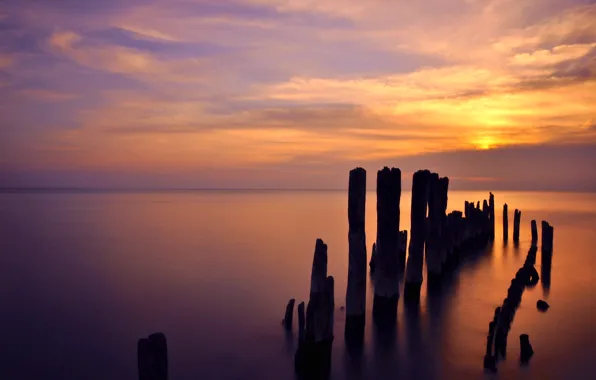 Картинка рассвет, Illinois, озеро Мичиган, Evanston, Lake Michigan Sunrise