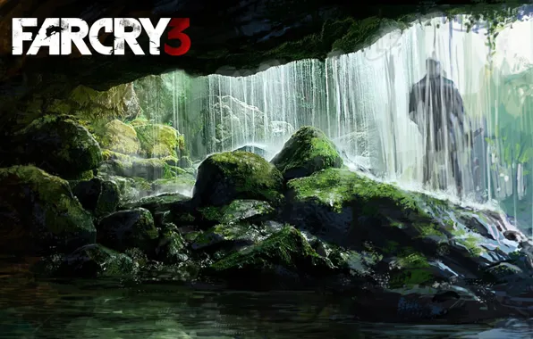 Картинка Водопад, Силуэт, Мох, Far Cry 3