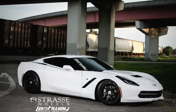 Картинка Corvette, wheels, Stingray, strasse