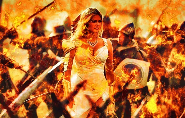 Картинка Огонь, Воительница, Кейт Аптон, Game Of War - Fire Age