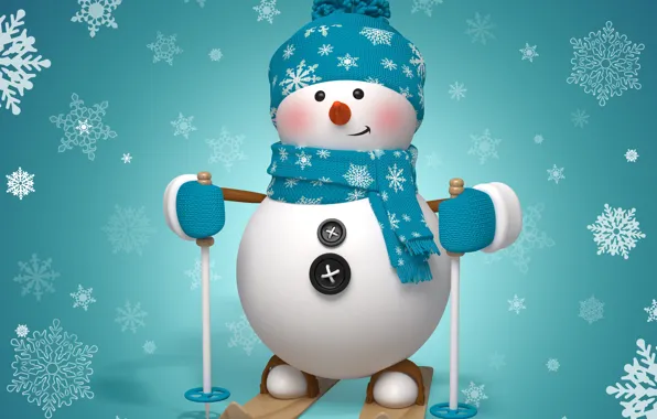 Картинка новый год, рождество, winter, snow, snowman, снегови