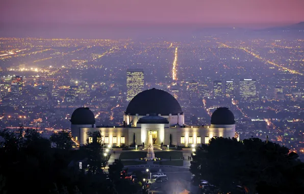 Картинка city, город, USA, Los Angeles, California, Griffith Observatory