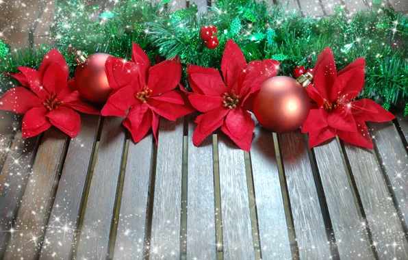 Картинка украшения, цветы, Новый Год, Рождество, Christmas, decoration, Merry