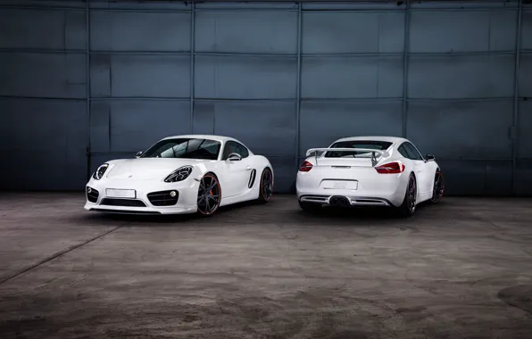 Картинка белый, Porsche, Cayman, порше, TechArt, кайман