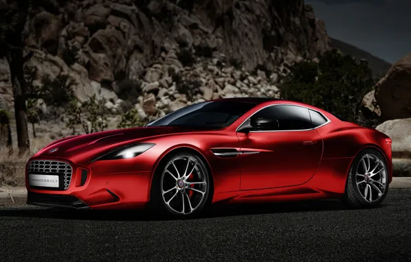 Картинка Concept, Red, Thunderbolt, Vanquish, Aston Martin-Fisker