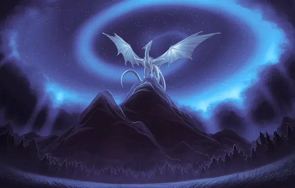 Картинка дракон, дыхание, зимы, северный