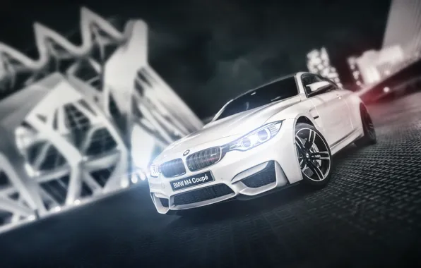 Картинка белый, бмв, BMW, white, Coupe, front, F82, Sarathonux Kor