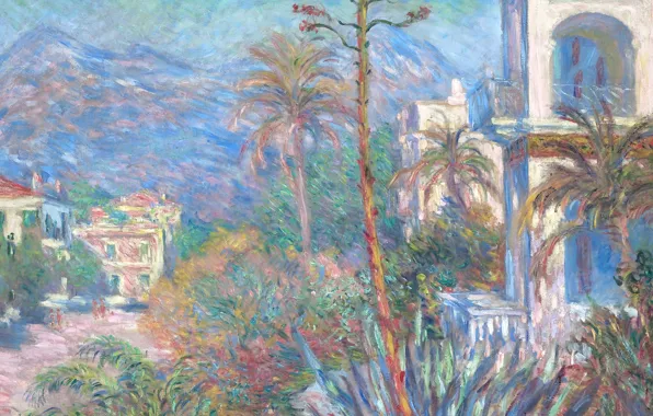 Картинка пейзаж, картина, Клод Моне, Виллы в Бордигера