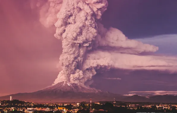 Картинка горы, вулкан, извержение, Чили, Анды, Кальбуко, Апреля, активный