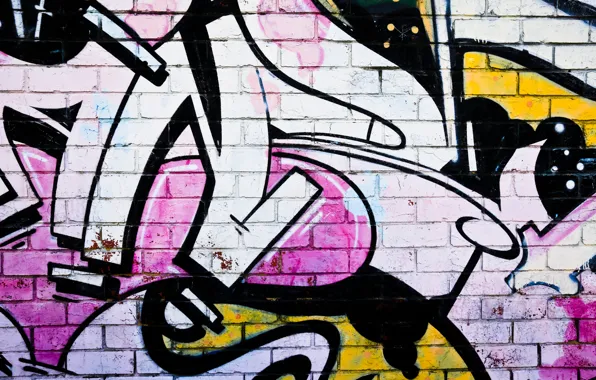 Картинка colors, wall, graffiti, bricks, paint