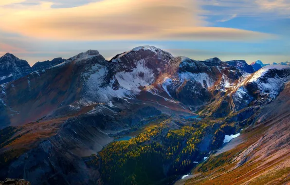 Картинка autumn, mountains, lakes, Canadian Rockies