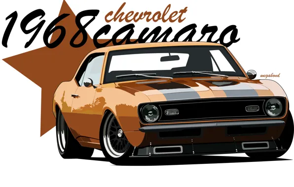 Картинка vector, chevrolet, muscle, 1968, chevy, 1968chevy