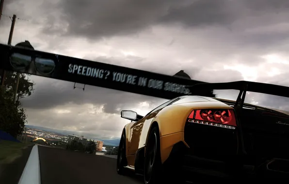 Картинка скорость, трасса, Lamborghini