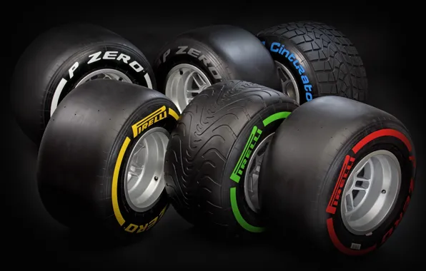 Картинка formula 1, different, tires, types of tires