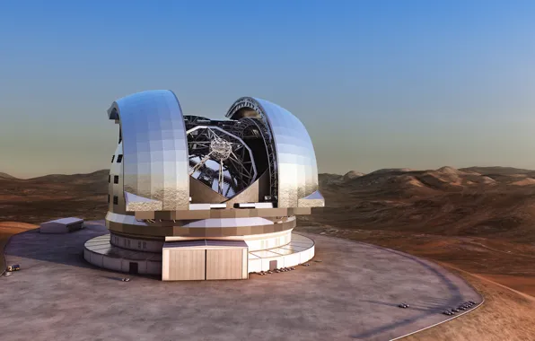 Картинка Чили, Chile, гигантский телескоп, enclosure European Extremely Large Telescope (E-ELT), Cerro Armazones