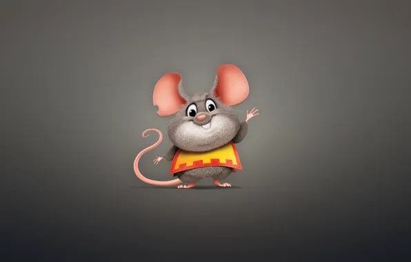 Картинка животное, минимализм, мышь, грызун, mouse, пухлая