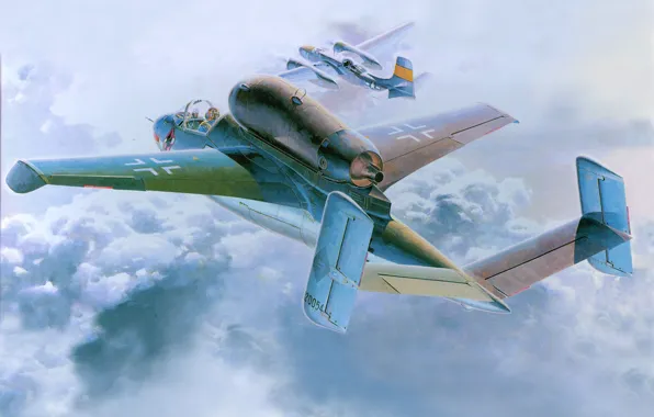 Картинка авиация, самолет, немецкий, He-162A-2
