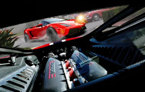 Картинка car, двигатель, мощь, турбина, Ferrari, red, photography, muscle, power, Nikita Nike