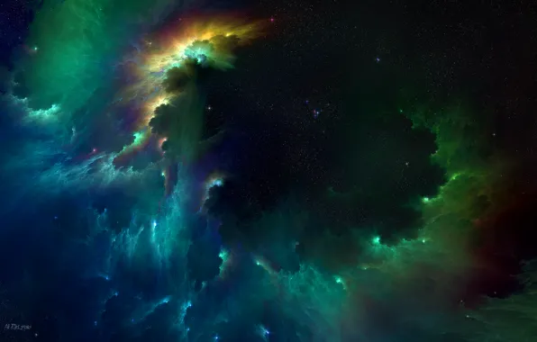 Картинка туманность, галактика, Galaxy, Nebula, скопление звёзд, cluster of stars