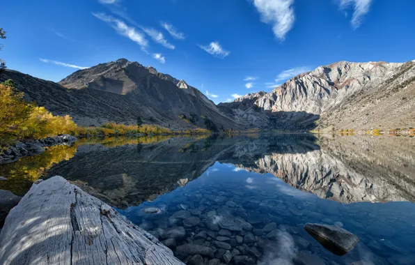 Картинка горы, озеро, отражение, Калифорния, California, Convict Lake