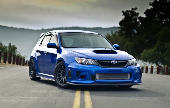 Картинка Subaru, Impreza, blue, front, субару, импреза